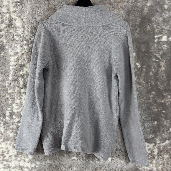J Jill Womens Sz S Wool Cotton Blend Cowl Neck Sweater Gray Long Sleeve Pullover - Picture 3 of 8